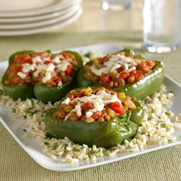 Shrimp stuffed store bell peppers