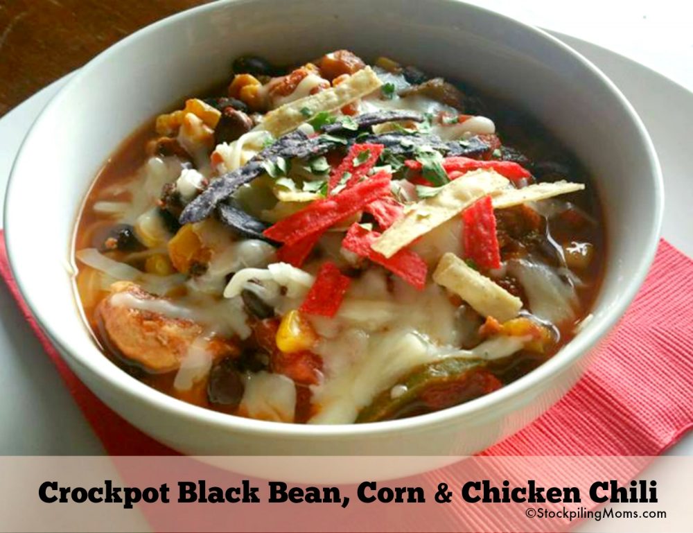 Crockpot Black Bean Corn & Chicken Chili
