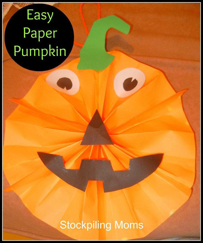 Halloween Craft Easy Paper Pumpkin