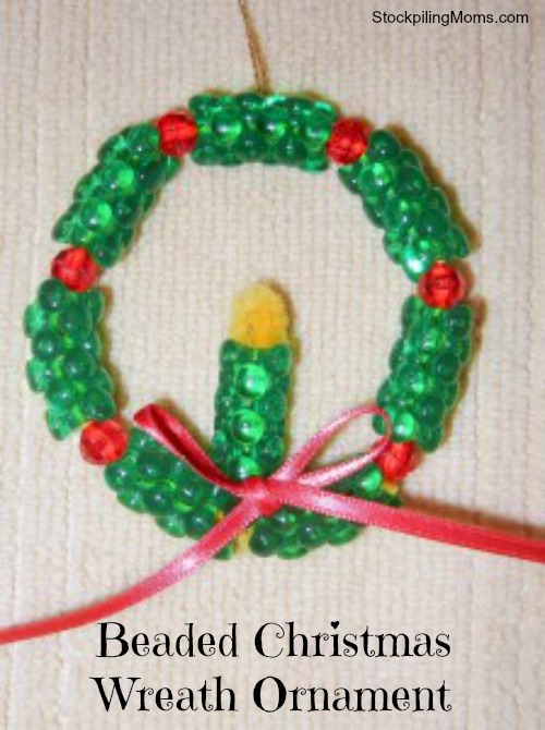 beaded wreath ornament