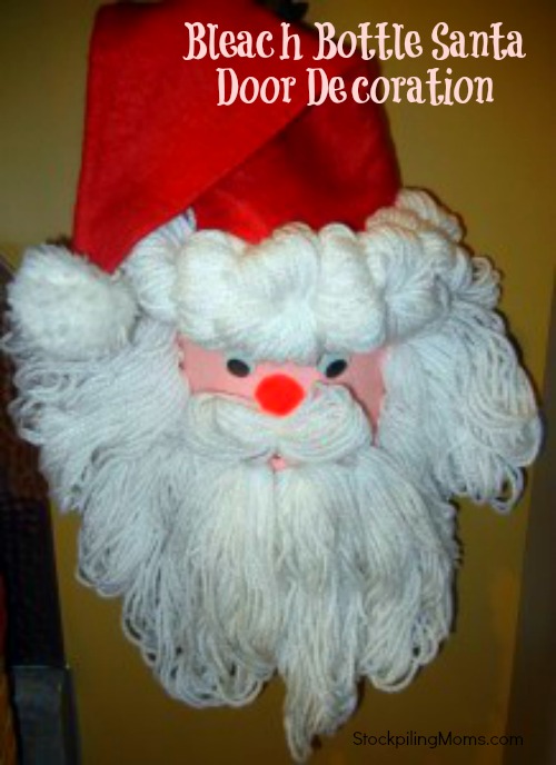 Bleach Bottle Santa Door Decoration