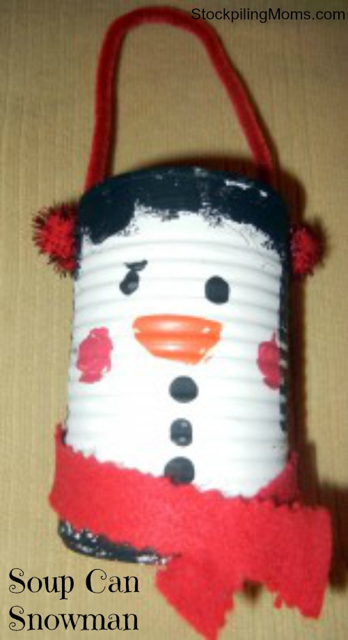 Eco Friendly Winter Craft – Soup Can Snowman
