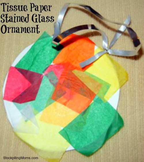 Tissue Paper Stained Glass Ornament