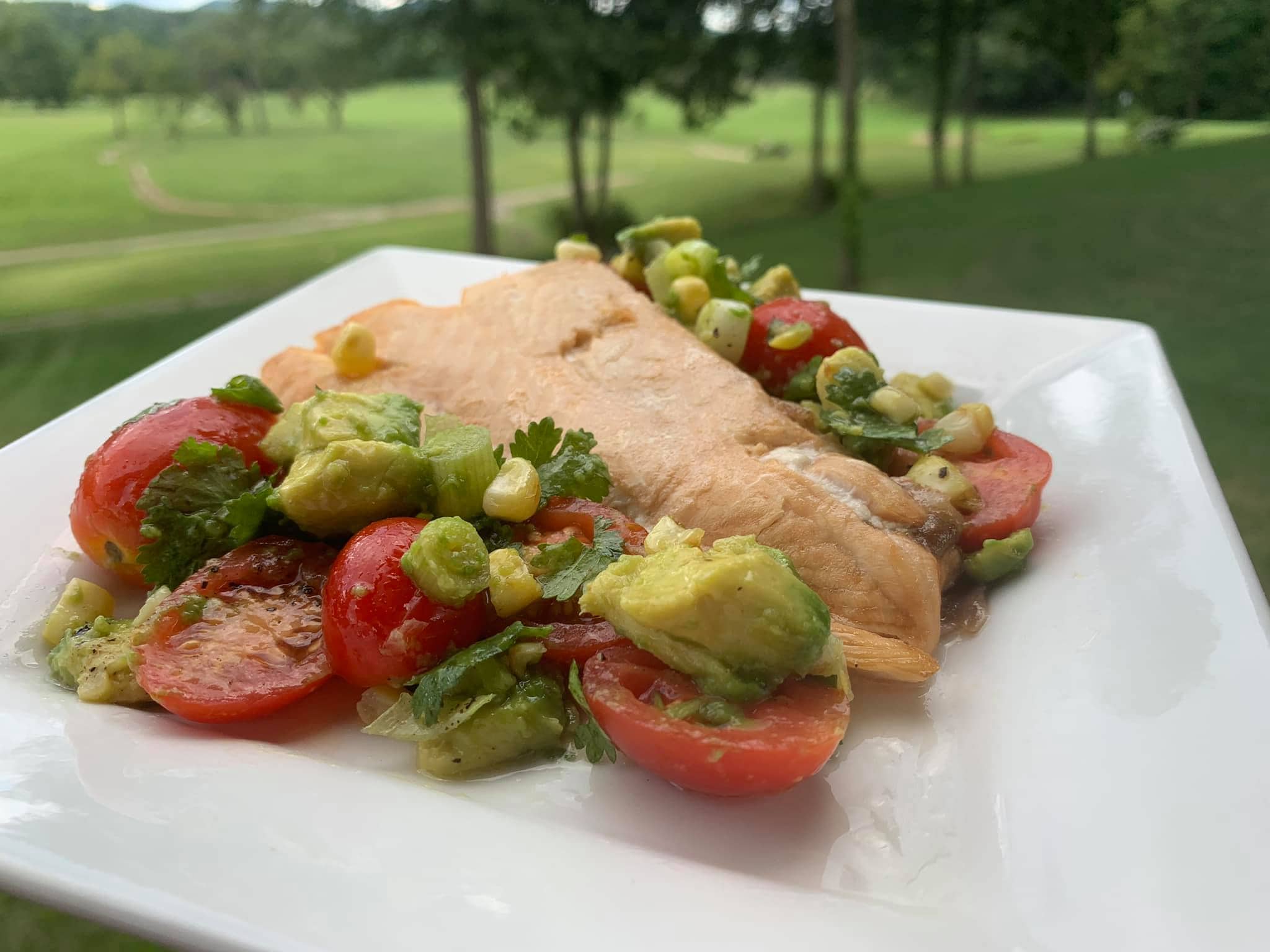 Salmon with Corn Salad