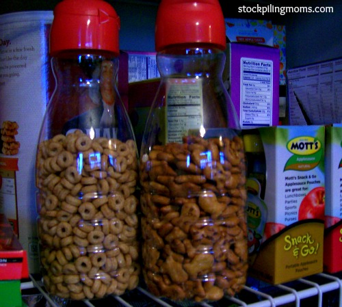 Easy Pantry Organizing: Coffee Creamer Containers