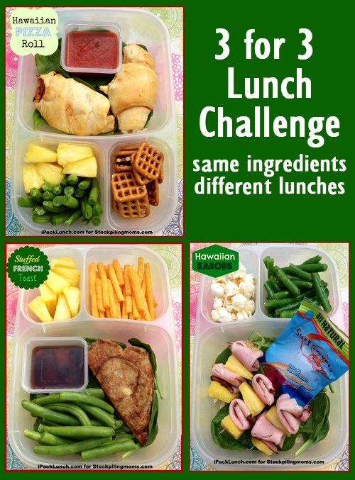 3 for 3 Lunch Challenge Lunchbox Ideas