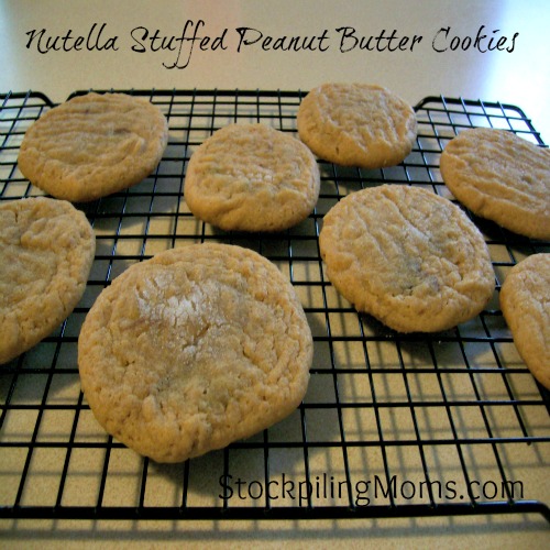 Nutella Stuffed Peanut Butter Cookies