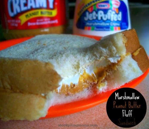 Marshmallow Peanut Butter Fluff Sandwich