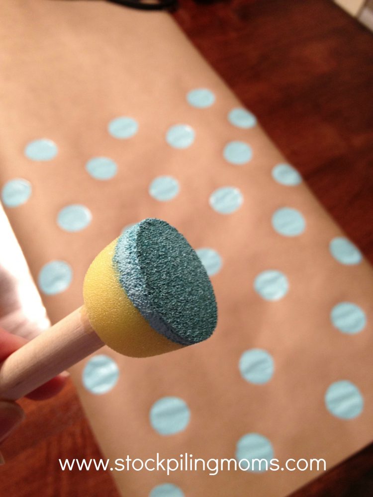 DIY Wrapping Paper - Dots with Office Stickers