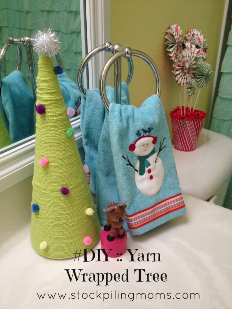 How To Make a Yarn Wrapped Tree – Inexpensive Christmas Decoration