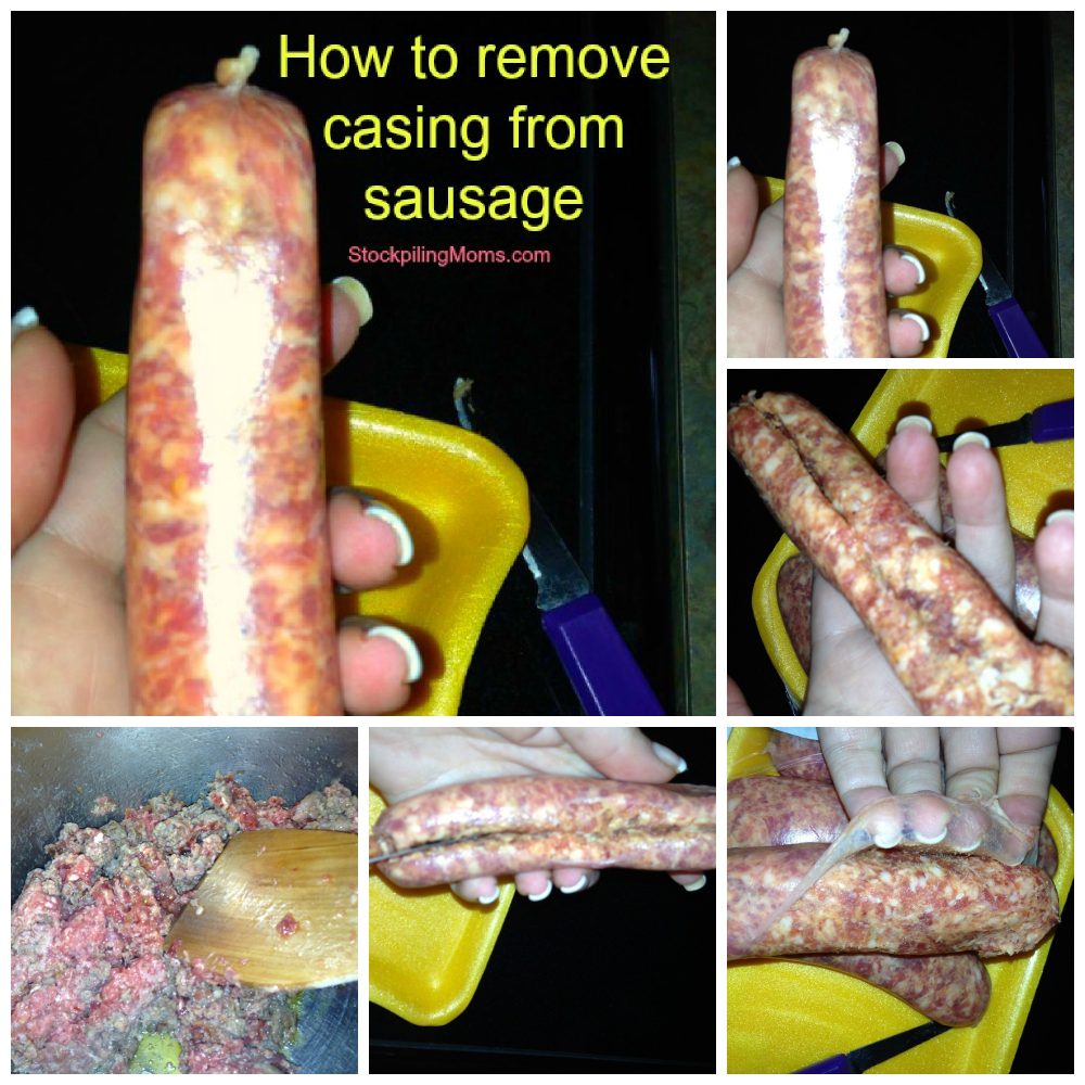 How to remove casing from sausage