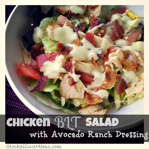 Chicken BLT Salad with Avocado Ranch