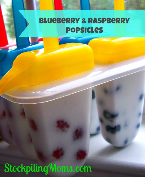 Healthy Blueberry & Raspberry Popsicles