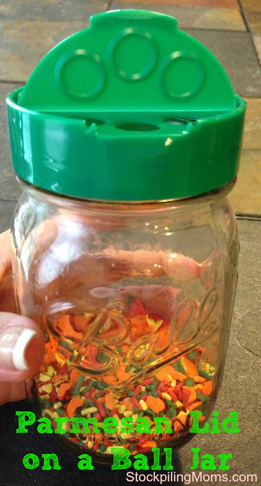 Parmesan Lid fits on a Ball Canning Jar