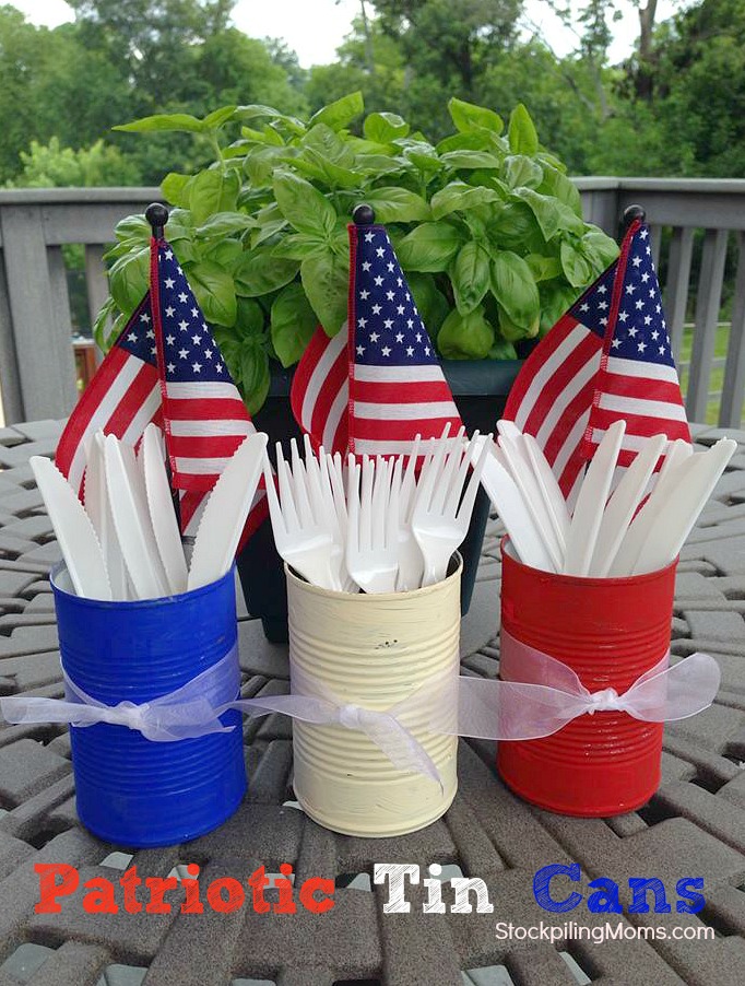 Patriotic Tin Cans