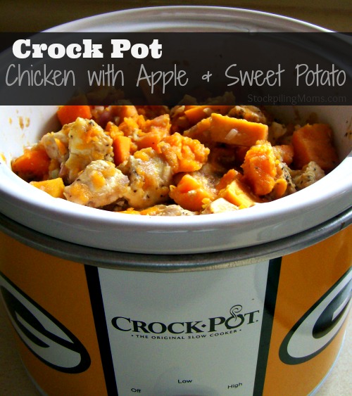 Crockpot 3 Ingredient Chicken & Sweet Potatoes - STOCKPILING MOMS™