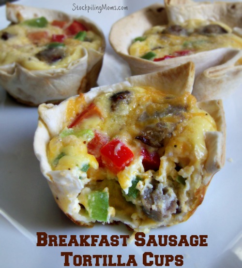 Breakfast Sausage Tortilla Cups