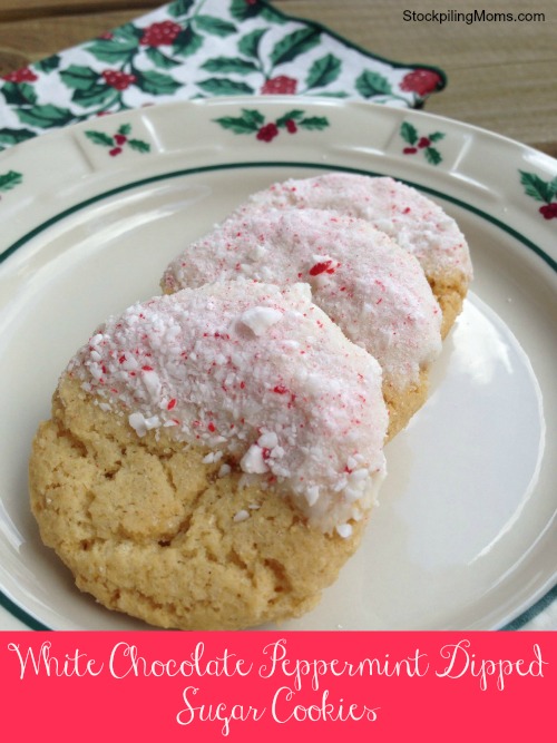 White Chocolate Dipped Peppermint Sugar Cookies