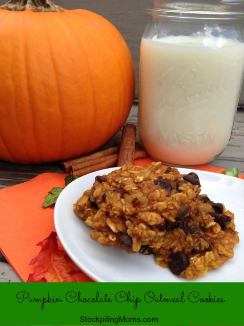 Pumpkin Chocolate Chip Oatmeal Cookies are gluten free and perfect for Autumn.