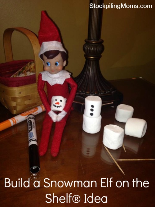 Elf on the Shelf Idea Elf Builds A Snowman