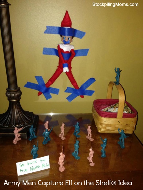 Army Men Capture Elf on the Shelf Idea