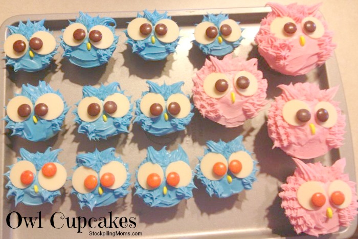 Owl baby shower store cupcakes