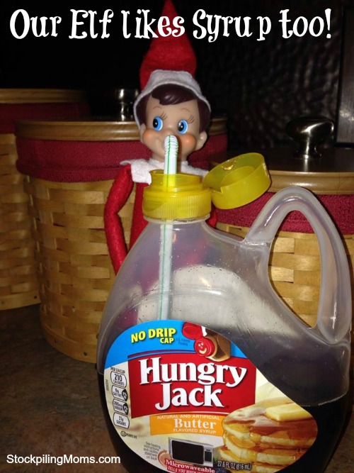 Elf on the Shelf Idea Our Elf Likes Syrup