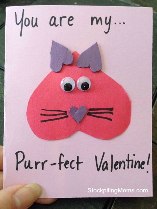 handmade cute and simple card for valentines day