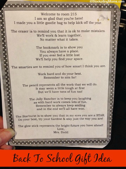 Teacher Back To School Welcome Bag for Students