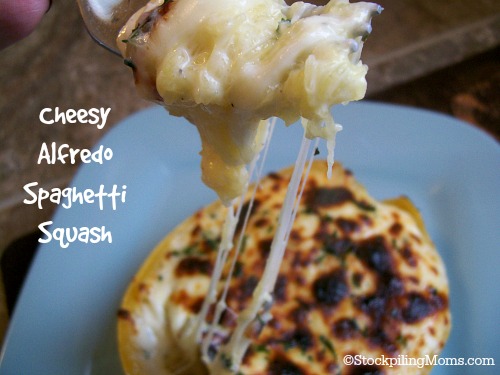 Cheesy Alfredo Spaghetti Squash