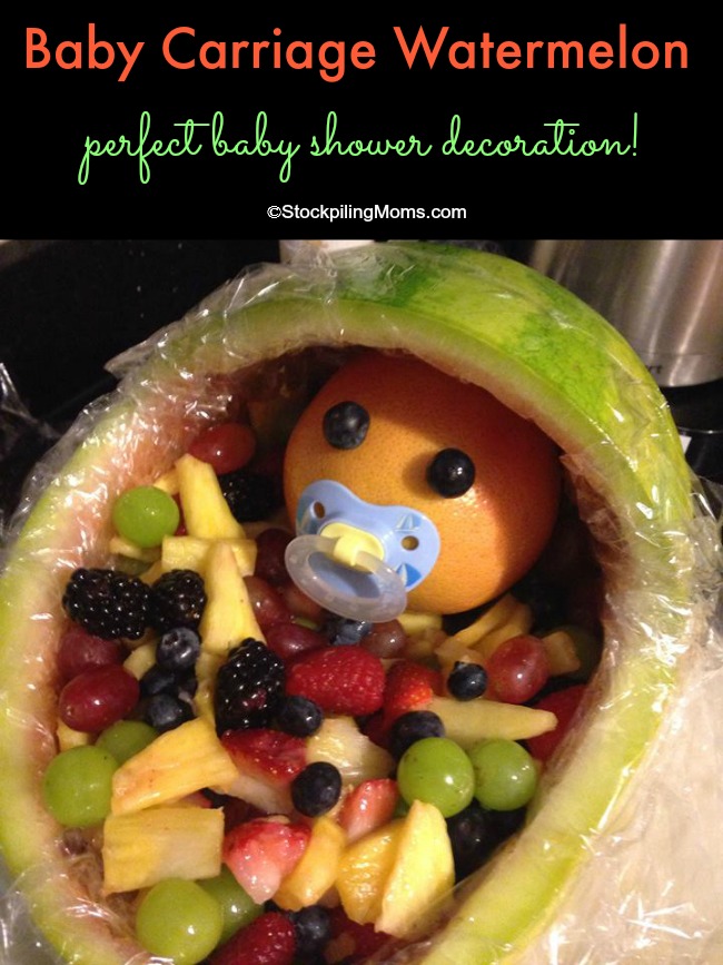 How to make a watermelon cheap baby carriage with baby inside