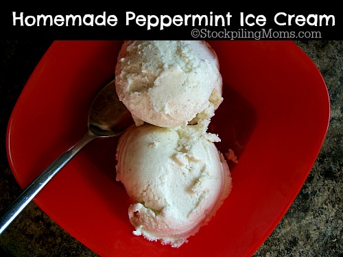 Homemade Peppermint Ice Cream