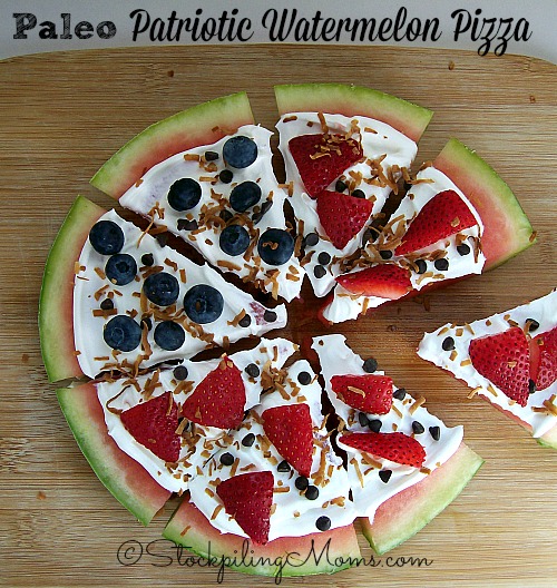 Paleo Patriotic Watermelon Pizza