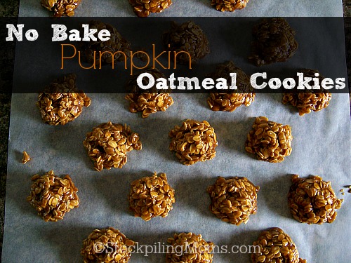 No Bake Pumpkin Oatmeal Cookies