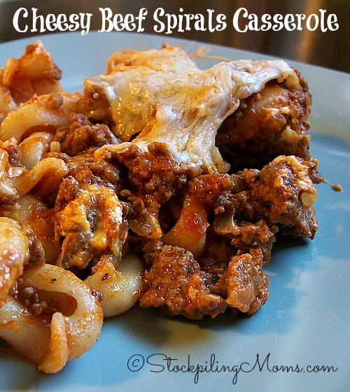 Cheesy Beef Spirals Casserole