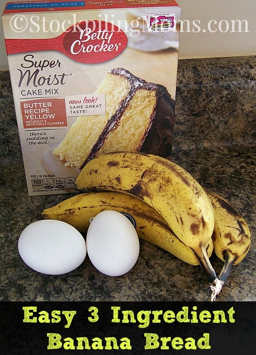 Easy 3 Ingredient Banana Bread - STOCKPILING MOMS™