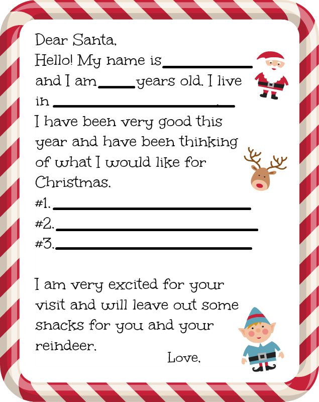 Free Printable Santa Letter Stockpiling Moms