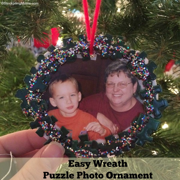 Easy Wreath Puzzle Photo Ornament
