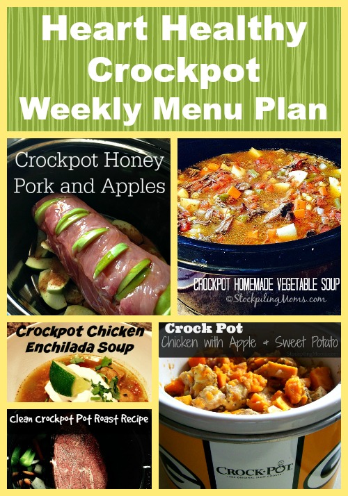 Heart Healthy Crockpot Weekly Menu Plan