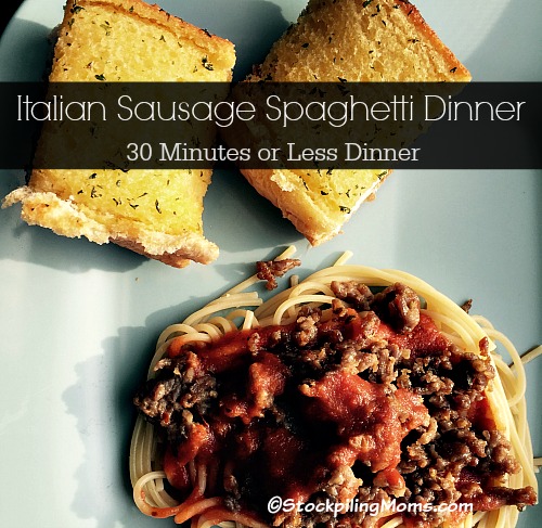 Italian Sausage Spaghetti Dinner