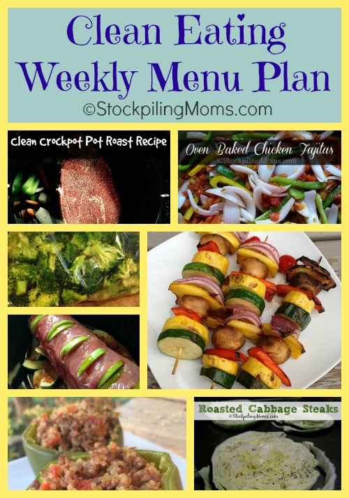 Clean Eating Weekly Menu Plan