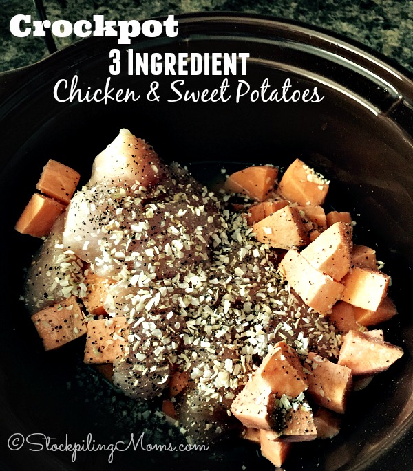 Crockpot 3 Ingredient Chicken & Sweet Potatoes - STOCKPILING MOMS™