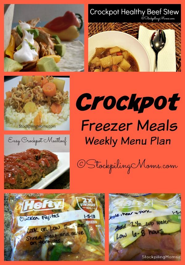 Crockpot Freezer Meals Weekly Menu Plan