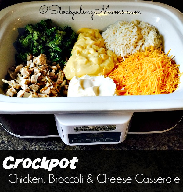 Crockpot Chicken Broccoli and Cheese Casserole