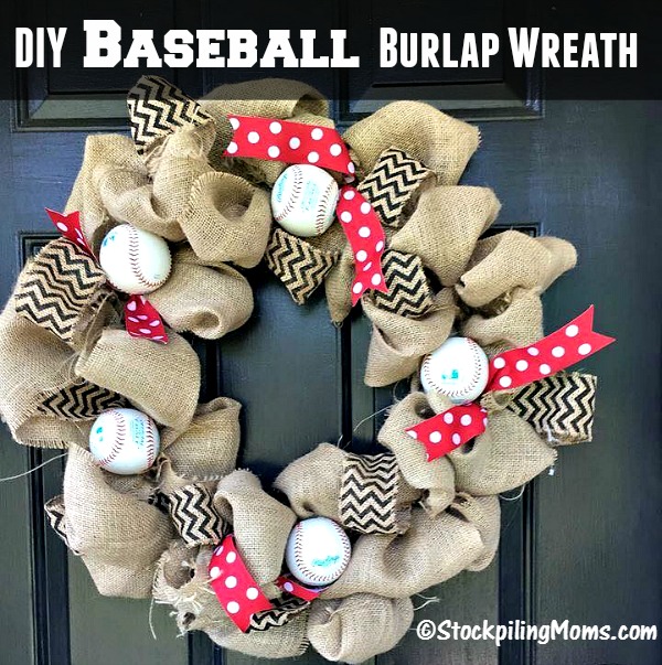 DIY Baseball Burlap Wreath