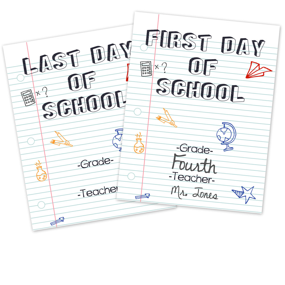 Free First Day and Last Day of School Printable Signs