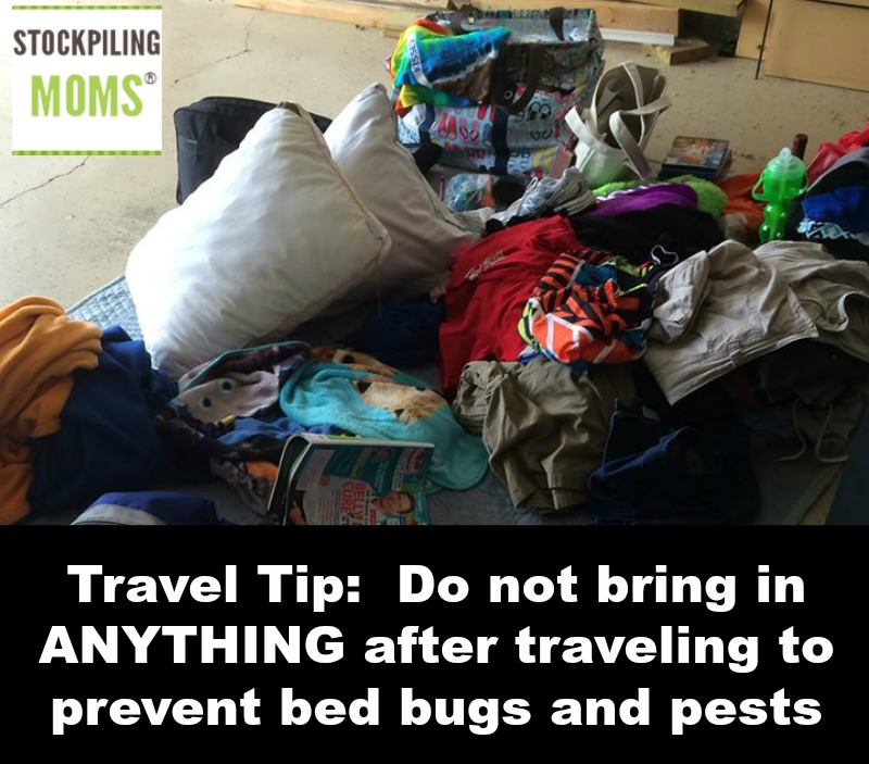 Travel Tip – Do not bring in ANYTHING after traveling to prevent bed bugs and pests