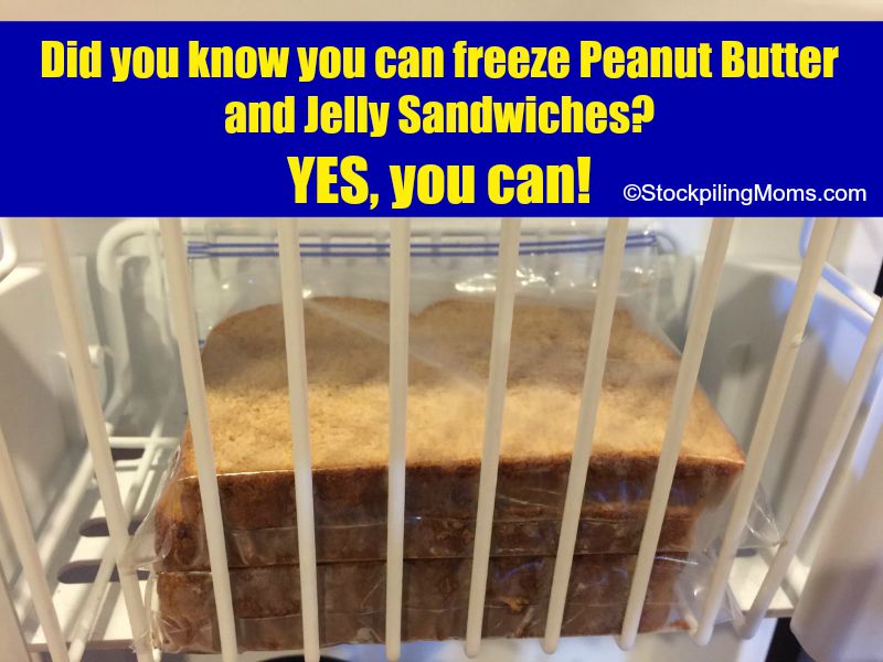 Can you freeze peanut butter and jelly sandwiches