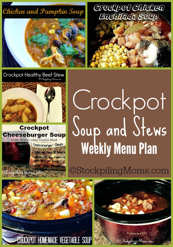 Crockpot Soup and Stews Weekly Menu Plan