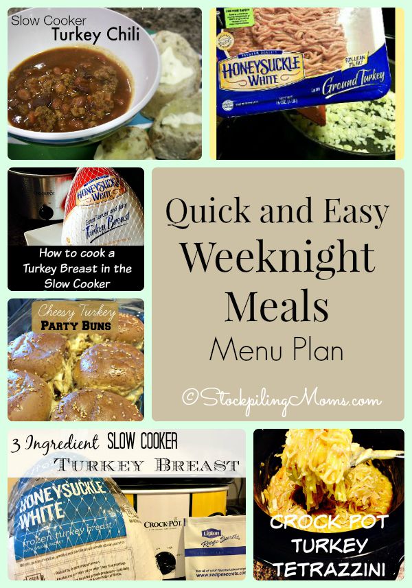 Quick and Easy Weeknight Meals Menu Plan